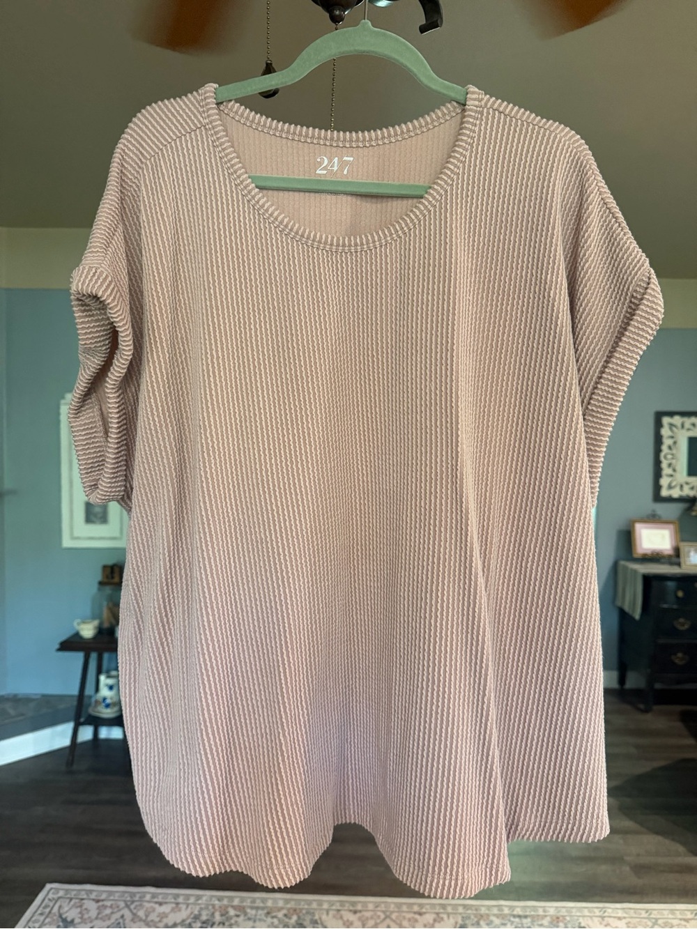 Soft Knit Short Sleeve Top - Dusty Pink